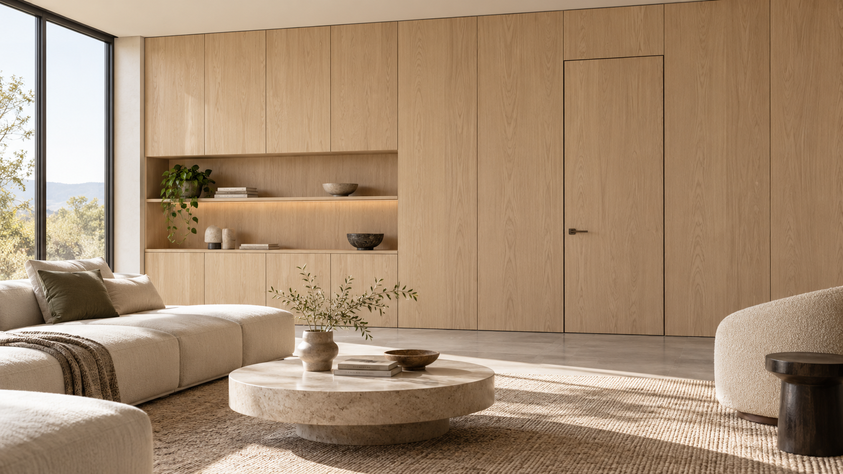 White Oak applied across an integrated interior